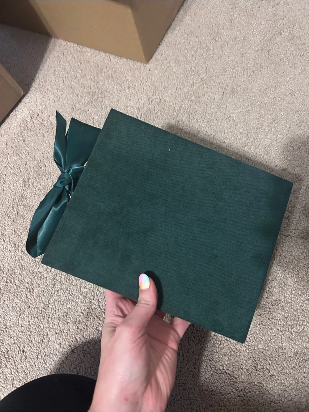 Elegant Emerald Green Velvet Wedding Guest Book With Satin Ribbon Tie 144 Pages